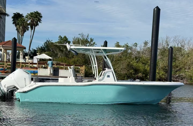 Florida 720 moored at a dock
